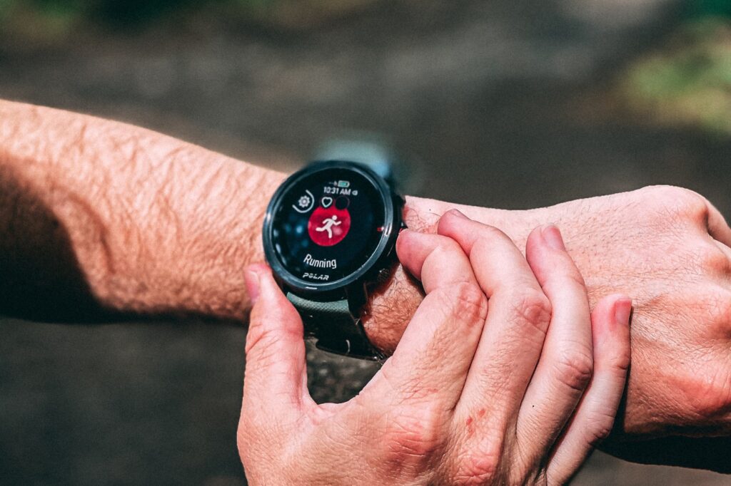gps watch on a wrist