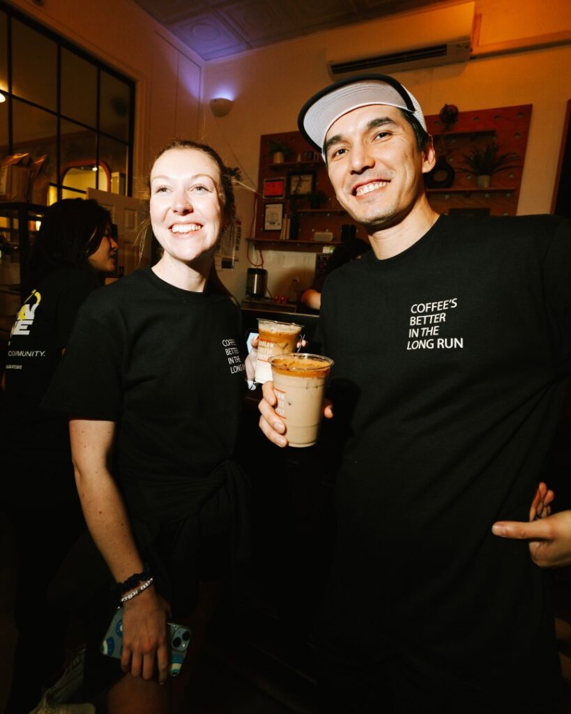 saucony cafe - smiling