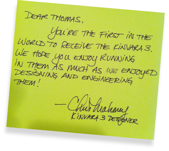 Note to Thomas from Kinvara 3 Designer